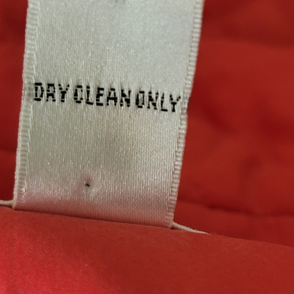 Chico's design silk quilted zip up high neck red jacket size 1 (medium 8) - Picture 8 of 8